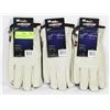 Image 1 : THREE NEW LEATHER HORIZON SIZE LARGE WORK GLOVES