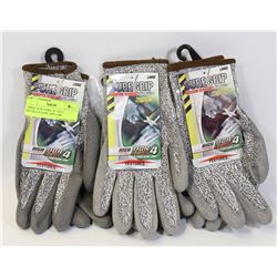 THREE NEW PAIRS OF GREY SPECKLED SURE GRIP ABR