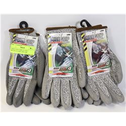 THREE NEW PAIRS OF GREY SPECKLED SURE GRIP ABR