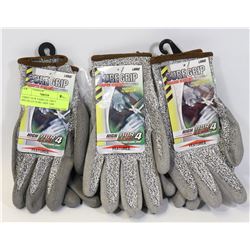 THREE NEW PAIRS OF GREY SPECKLED SURE GRIP ABR
