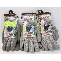 THREE NEW PAIRS OF GREY SPECKLED SURE GRIP ABR