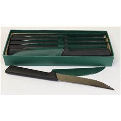 BOX OF 12 JA HENCKELS STEAK KNIVES.