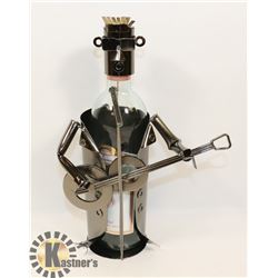 METAL WINE BOTTLE HOLDER,GUITAR PLAYER