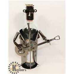 METAL WINE BOTTLE HOLDER,GUITAR PLAYER