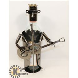 METAL WINE BOTTLE HOLDER,GUITAR PLAYER