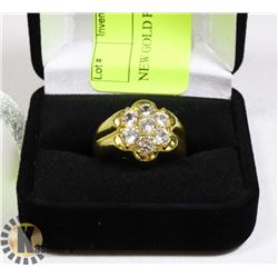 NEW GOLD PLATED RING SZ 8