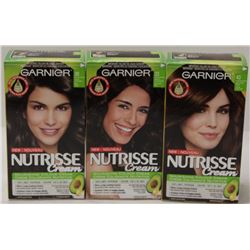 LOT OF 3 GARNIER NUTRISSE CREAM HAIR DIE