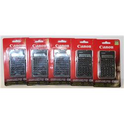 LOT OF 5 CANON F605G CALCULATORS.