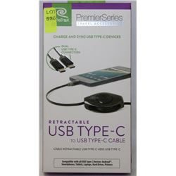 RETRAK RETRACTABLE USB TYPE-C TO USB TYPE-C CABLE
