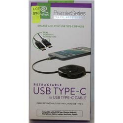 RETRAK RETRACTABLE USB TYPE-C TO USB TYPE-C CABLE