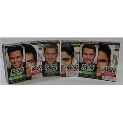 1 BAG OF 6 ASSORTED JUST FOR MEN HAIR DIE