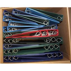BOX OF 33 1" BINDERS, VARIOUS COLOURS
