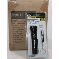 CASE OF 6 NEW 6LED WITH LASER FLASHLIGHTS