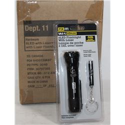 CASE OF 6 NEW 6LED WITH LASER FLASHLIGHTS