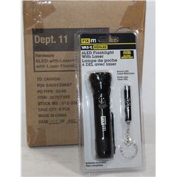 CASE OF 6 NEW 6LED WITH LASER FLASHLIGHTS