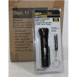 CASE OF 6 NEW 6LED WITH LASER FLASHLIGHTS