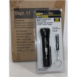 CASE OF 6 NEW 6LED WITH LASER FLASHLIGHTS