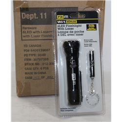 CASE OF 6 NEW 6LED WITH LASER FLASHLIGHTS