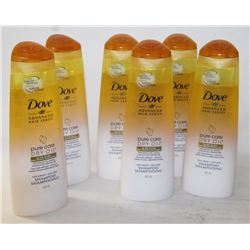 BAG OF 6 BOTTLES OF DOVE PURE CARE SHAMPOO 355 ML