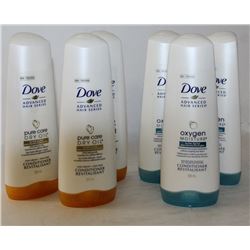 BAG OF 6 ASSORTED DOVE CONDITIONERS 355 ML