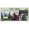 Image 1 : LOT OF 3 XBOX 360 ALL 3 ASSASSINS CREED GAMES