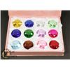 Image 1 : DISPLAY BOX WITH 12 ASSORTED COLORED CRYSTAL