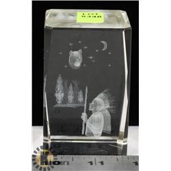 CRYSTAL INDIAN  STAR LIGHT HOLOGRAM