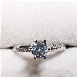 SILVER CUBIC ZIRCONIA  RING (~SIZE 8)