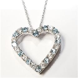 SILVER BLUE TOPAZ 18"  NECKLACE