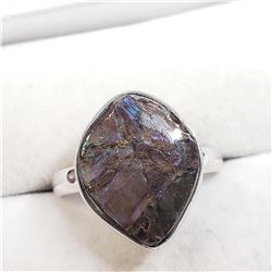 SILVER CANADIAN AMMOLITE  RING (~SIZE 9)