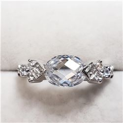 SILVER CUBIC ZIRCONIA  RING (~SIZE 6.5)