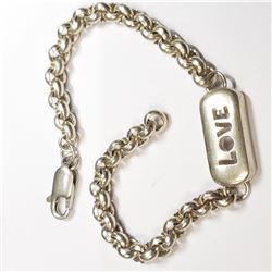 SILVER LOVE BAR  BRACELET (~WEIGHT 12.8G)