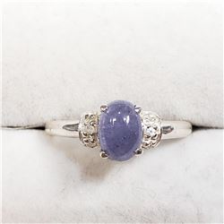 SILVER GENUINE TANZANITE RING (~SIZE 6.5)