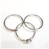 Image 1 : SILVER 3 RING SET CZ  M (~SIZE 7.5) (~WEIGHT 4.58G