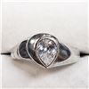 Image 1 : SILVER CUBIC ZIRCONIA  RING (~SIZE 7.75)
