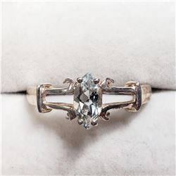 SILVER AQUAMARINE  RING (~SIZE 7.25)