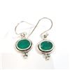 Image 1 : SILVER GREEN AGATE  EARRINGS (~WEIGHT 3.9G)