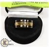Image 1 : BLACK STAINLESS STEEL SZ 8 RING WITH DECORATIVE