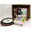 Image 1 : BOX WITH A CLOCK, OTHER ITEMS.