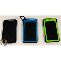 LOT OF 3 EDDIE BAUER SOLAR POWER BANKS 6000MAH