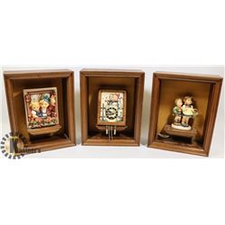 LOT OF 3 WOOD WALL ART DECORATIVE COLLECTIBLES