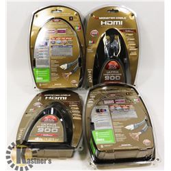 LOT OF 4 MONSTER HDMI CABLES