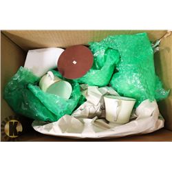 BOX OF ASSORTED CUPS AND SAUCERS