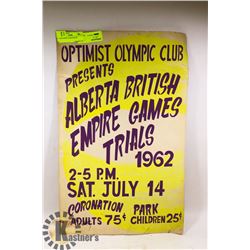 1962 EMPIRE GAMES POSTER