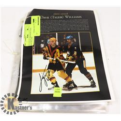 8 X 10 HOCKEY PHOTOS INCLUDING DAVE WILLIAMS