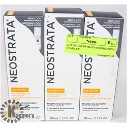 LOT OF 3 NEOSTRATA BRIGHTENING COMPLEX