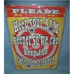 Keep Your Aim Keener Keep Bathroom Cleaner sign