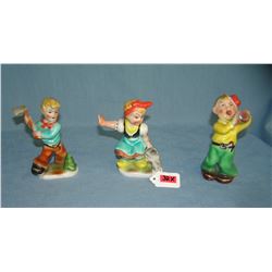 Group of 3 signed German hand painted figurines