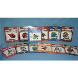 Collection of NFL temporary tattoo kits