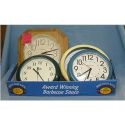 Box full of wall clocks